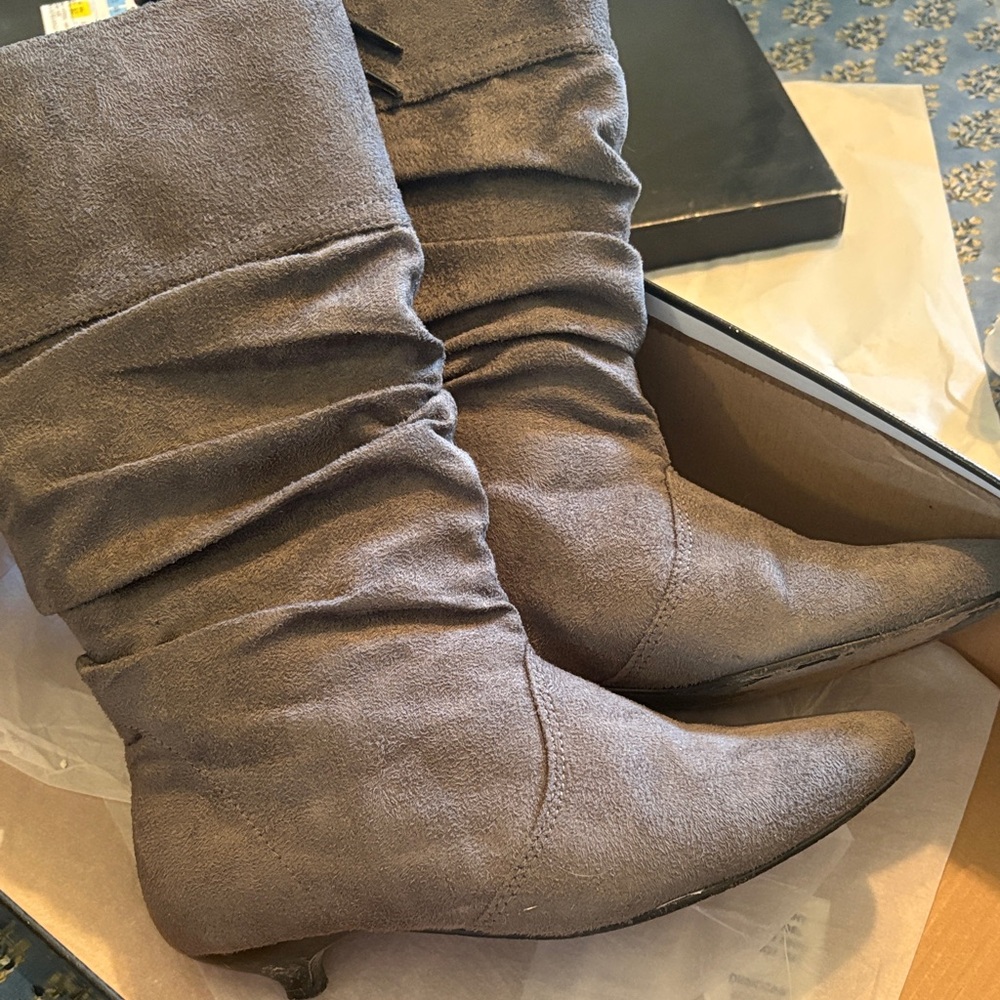 Newport News Dark Gray Heeled Boots - Picture 3 of 5